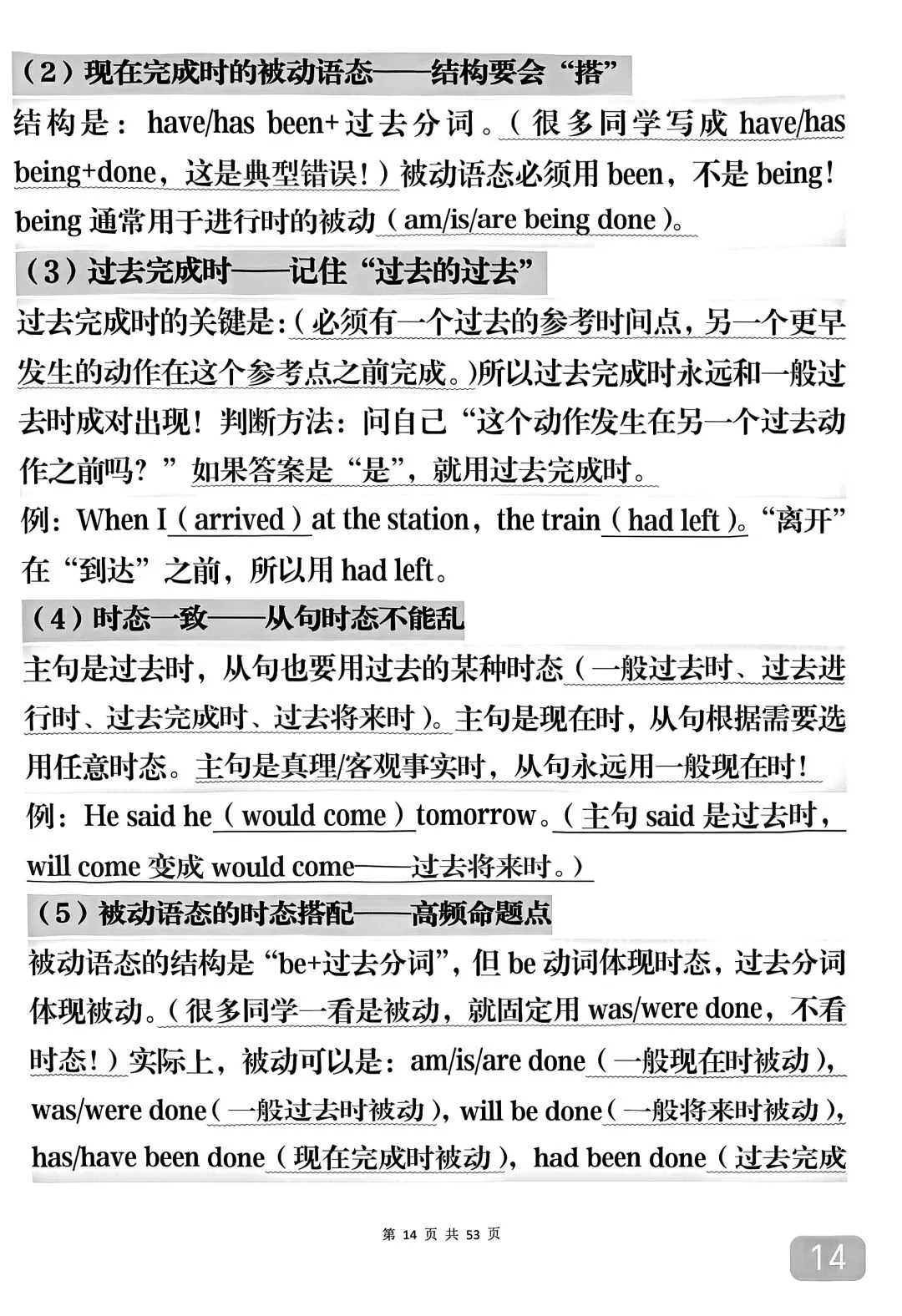 中考英语1600个单词里面常考的语法知识汇总,可打印,直接背-第14张图片-四季读书网
