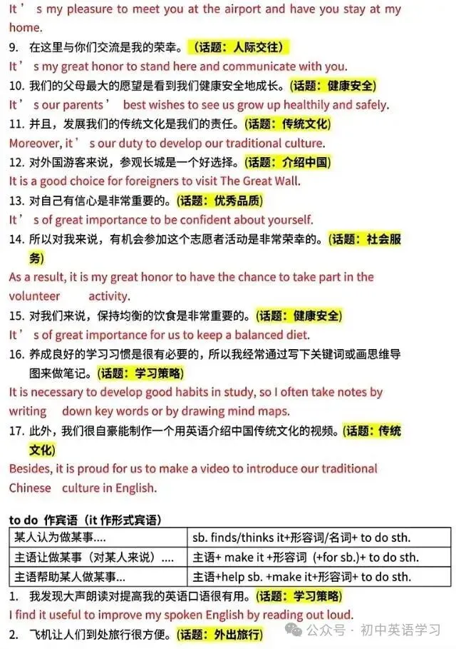 【知识分享】2026中考英语 ▏初中英语高分作文句式训练(背诵版+默写版),电子版可打印! 第10张