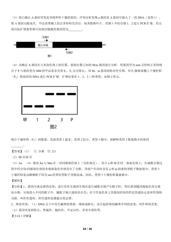 2021北京高考真题生物真题(有答案)【可下载】 第24张
