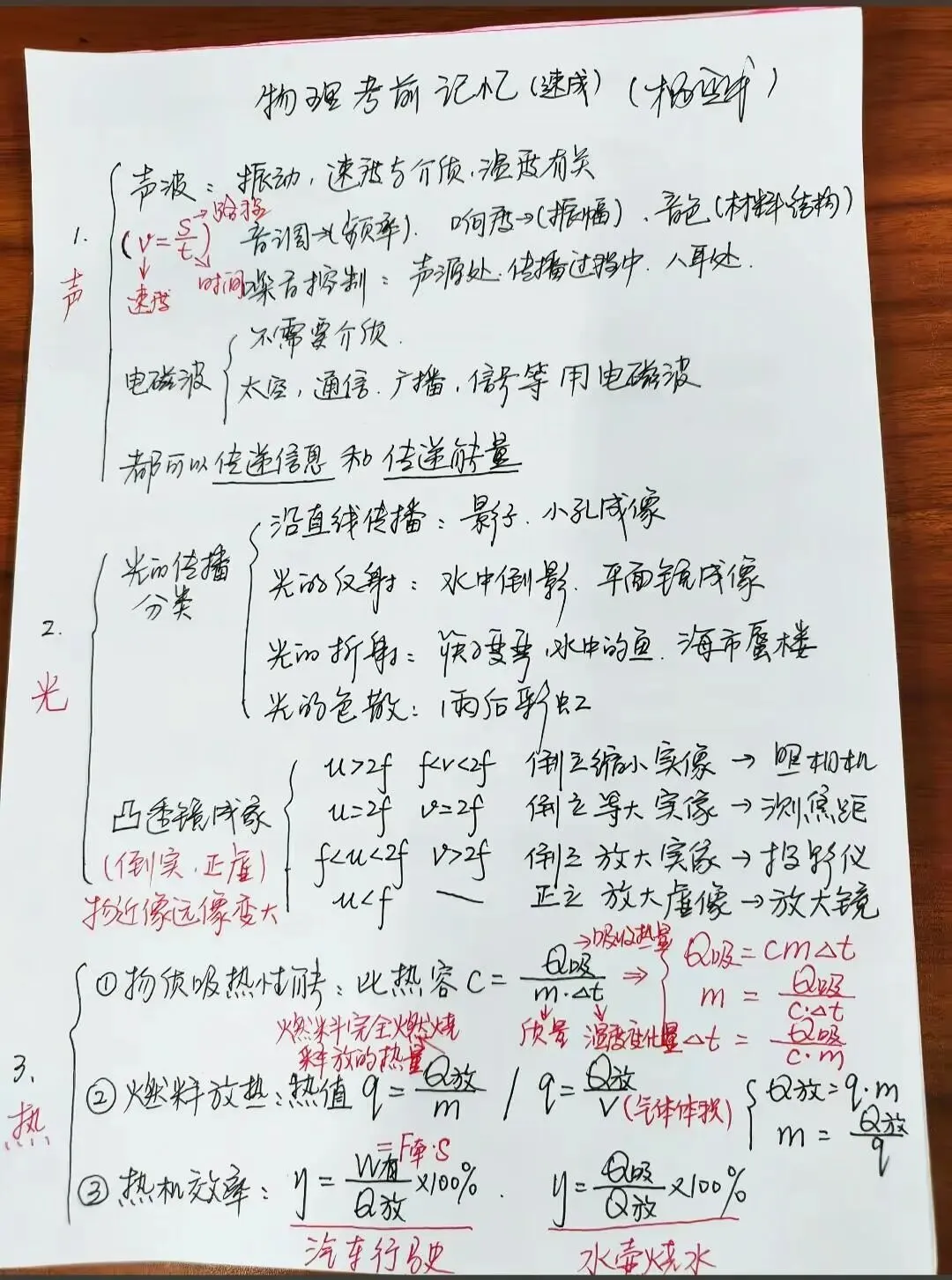 2026年中考【物理】考前速记-第1张图片-四季读书网
