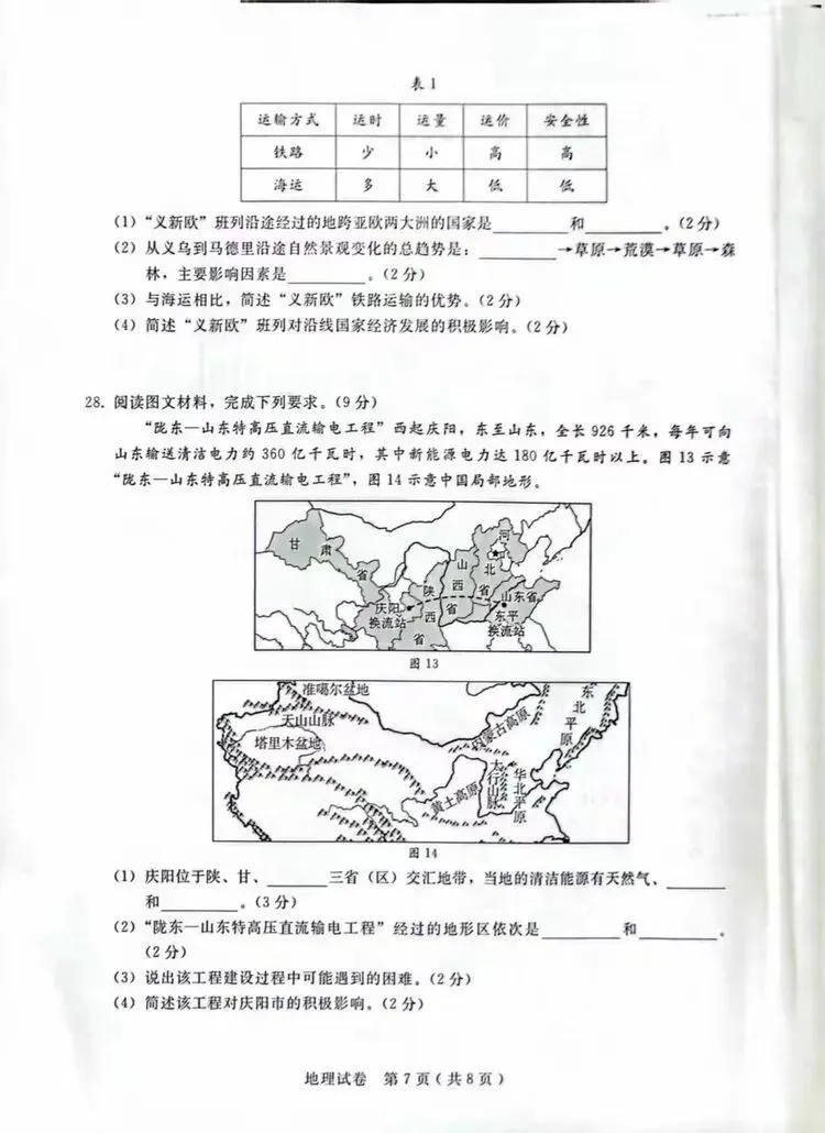2026年初中学业水平模拟考试(二)地理试卷(含答案) 第9张