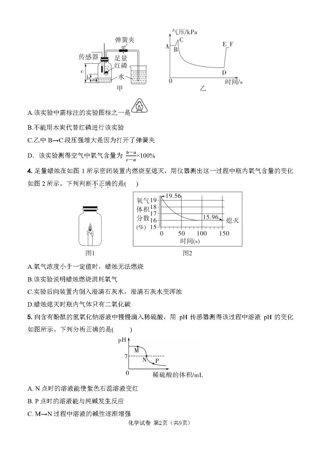2026中考化学专题复习丨数字化实验 第3张