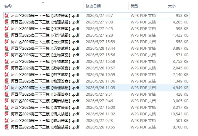 2026年天津河西区 高三三模真题试卷及答案(最新版)-第1张图片-四季读书网 2026年天津河西区 高三三模真题试卷及答案(最新版)-第1张图片-四季读书网
