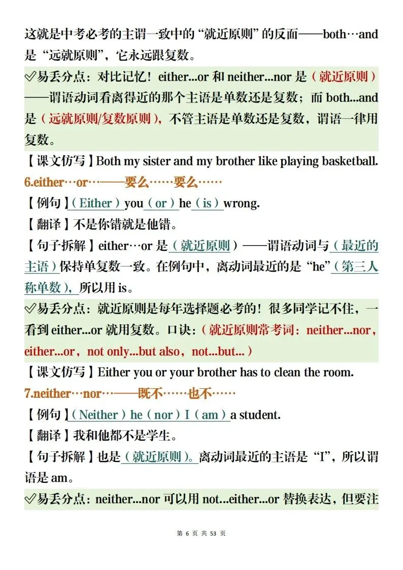 中考英语备考资料整理,含高频词汇加易错题集解析(可打印)-第6张图片-四季读书网