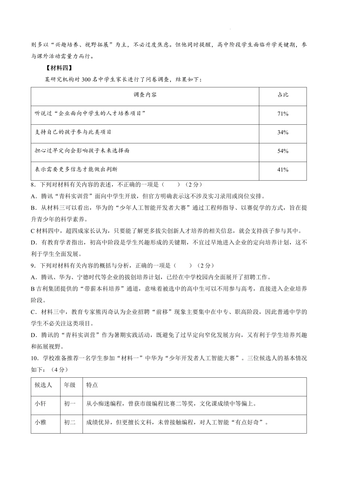必刷!青一中考二模全科真题+答案来了 第4张