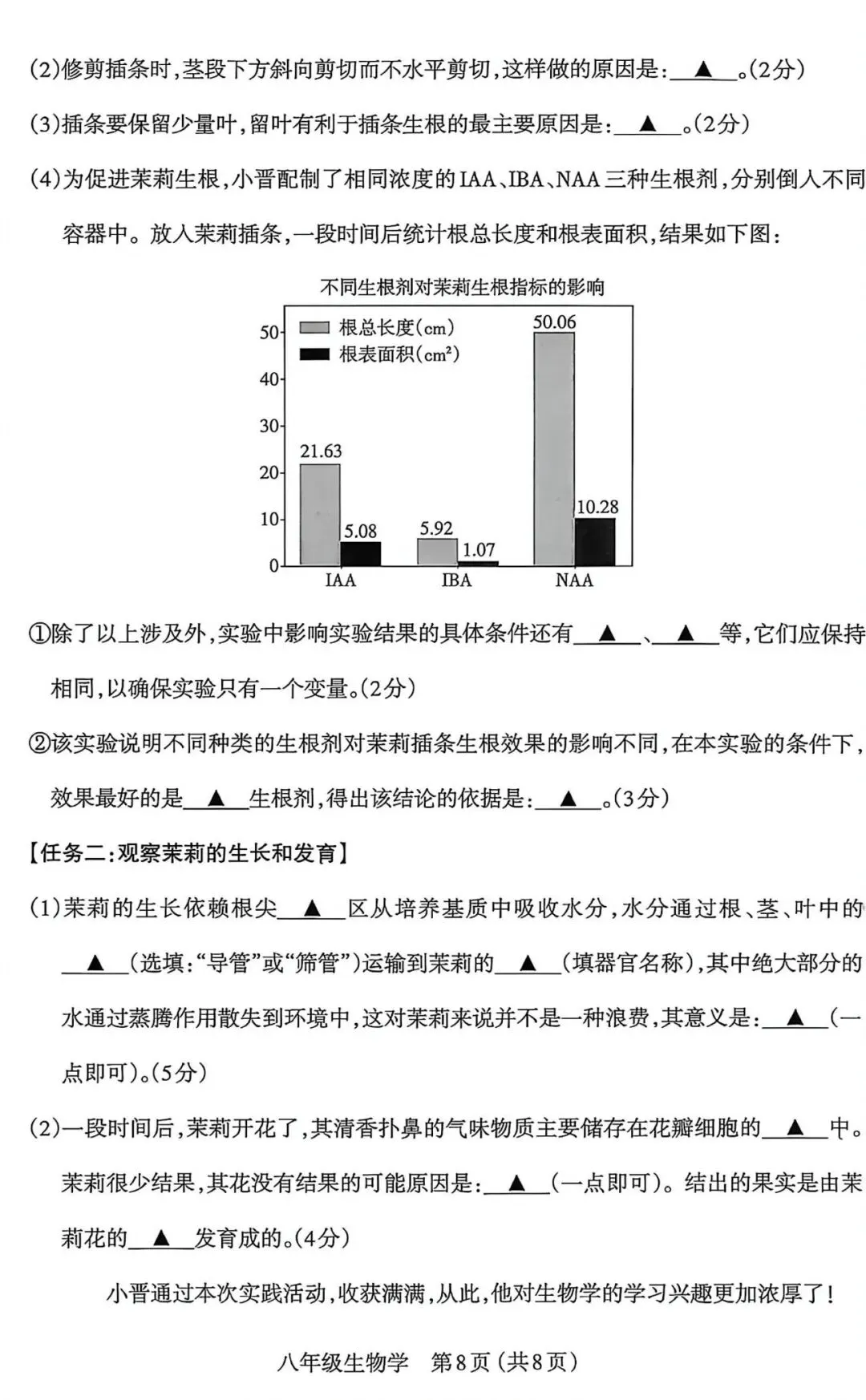 太原市26年中考二模生物试卷以及解析 第8张 太原市26年中考二模生物试卷以及解析 第8张