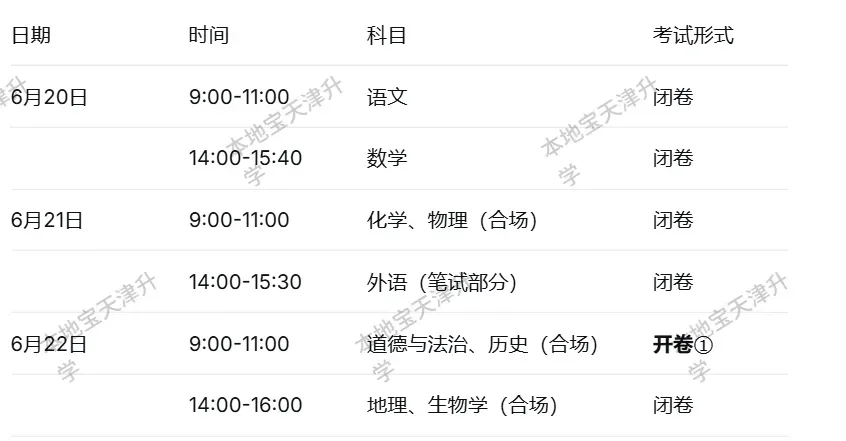 天津市2026中考总分及考试时间-第4张图片-四季读书网 天津市2026中考总分及考试时间-第4张图片-四季读书网