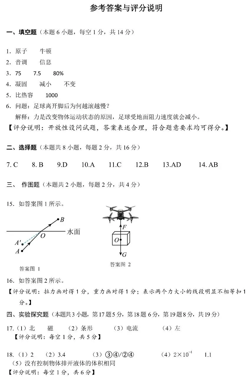 2026年中招第二次模拟考试试卷(物理) 第7张