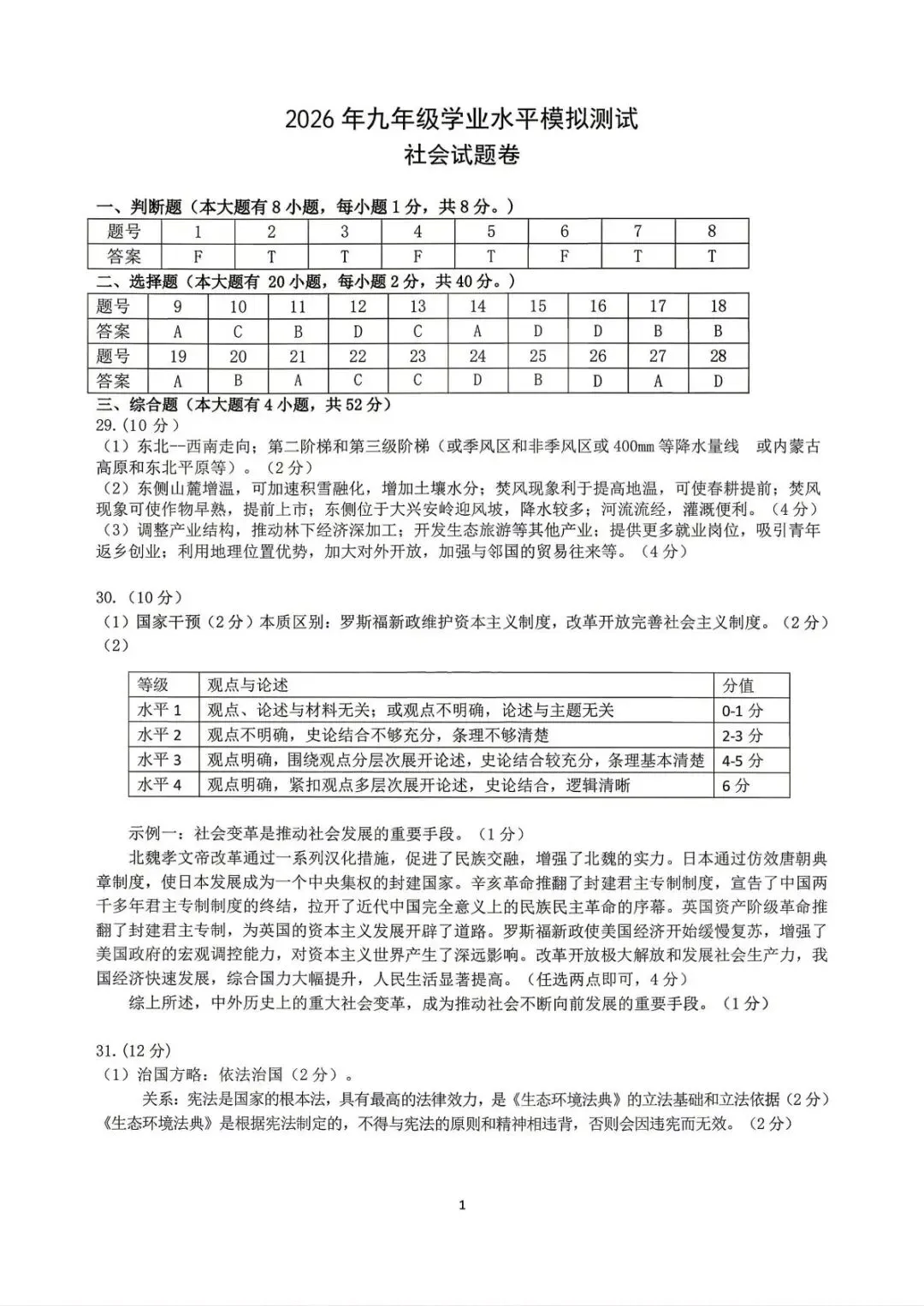 【中考二模·全科】2026.05浙江·台州玉环、仙居中考二模试卷含答案(语文、科学、英语、英语听力、数学、社会) 第49张