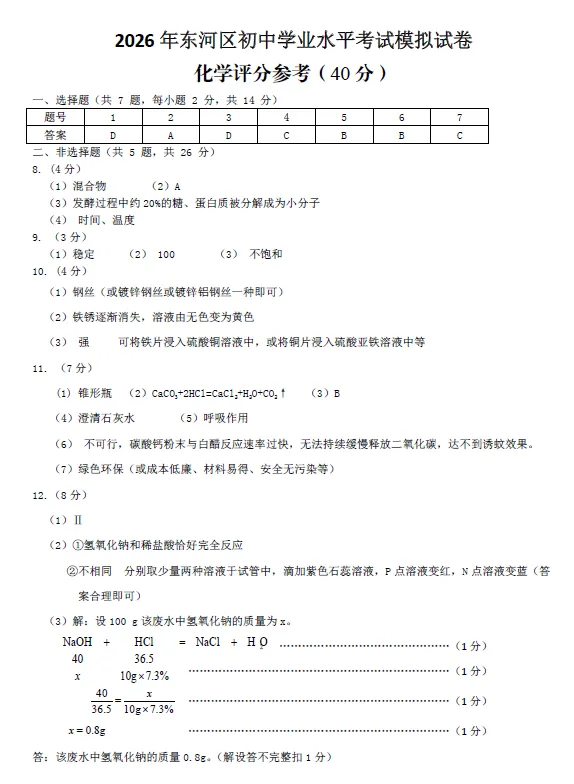 2026年5月东河中考二模试卷和答案:语文数学英语物理化学道法历史地理生物 第49张