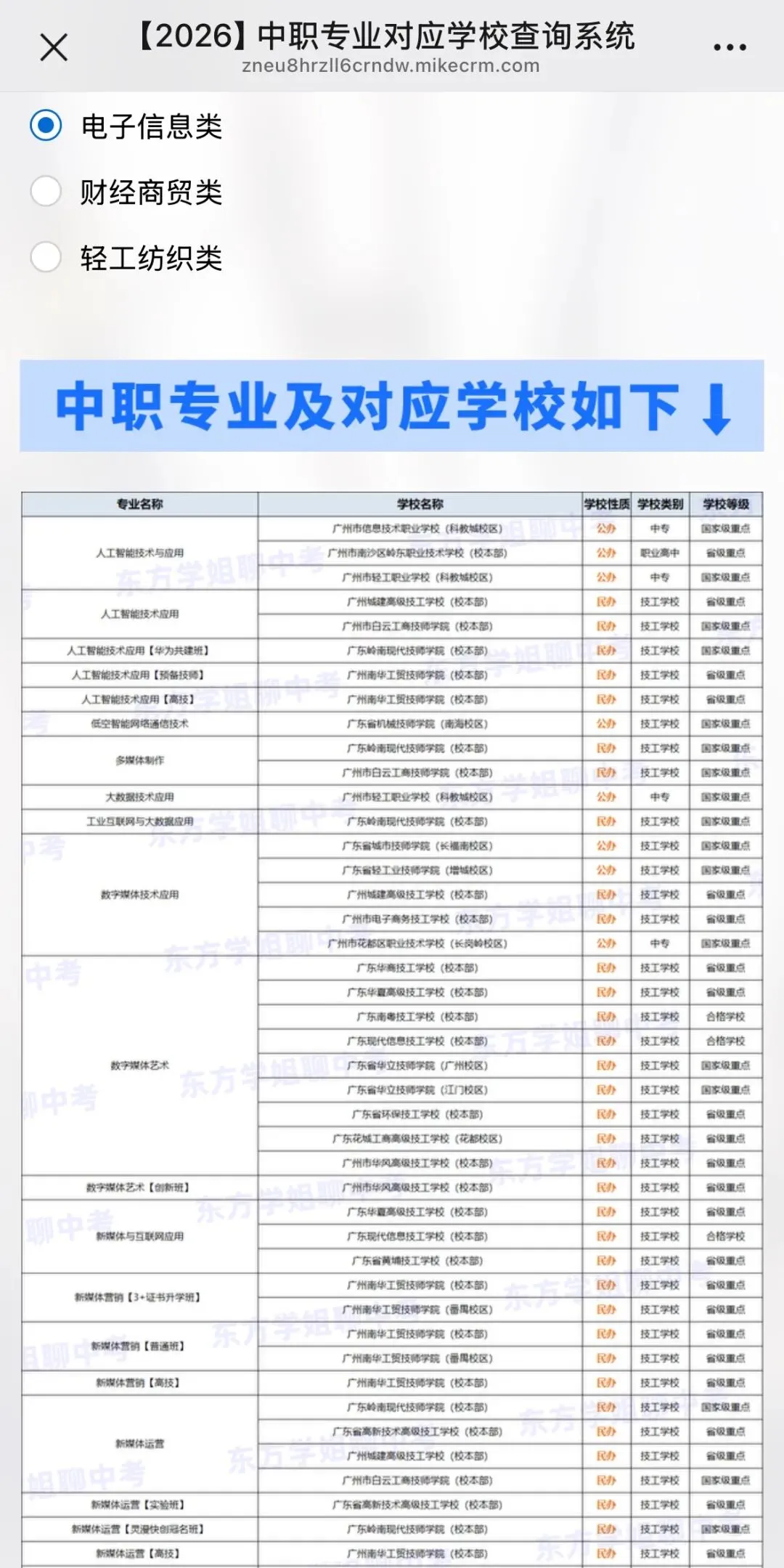 中考预估400~580分考生关注!【中职专业学校查询系统】数据更新! 第9张
