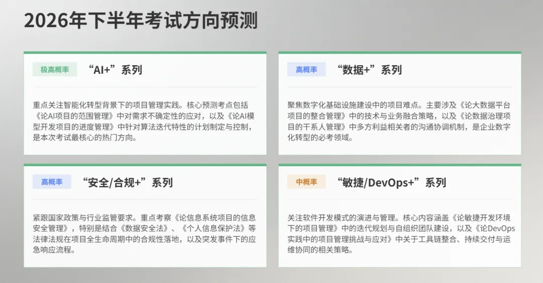 2026软考高项论文真题分析——软考何去何从? 第18张