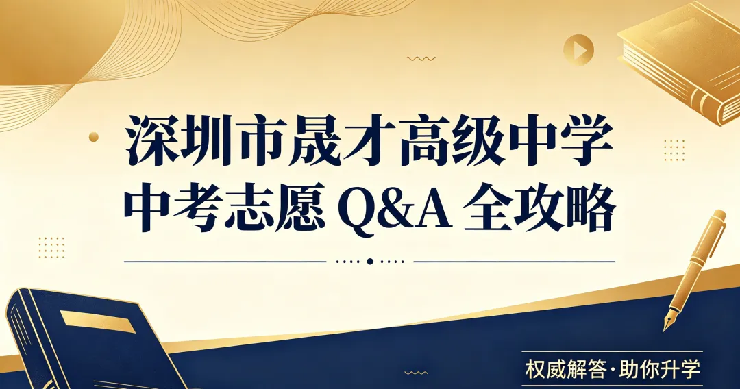 【2026中考志愿必看】深圳市晟才高级中学 中考志愿填报Q&A全攻略 第1张