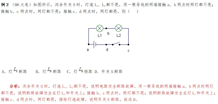 中考物理《电路故障类型及原因分析》-第6张图片-四季读书网 中考物理《电路故障类型及原因分析》-第6张图片-四季读书网