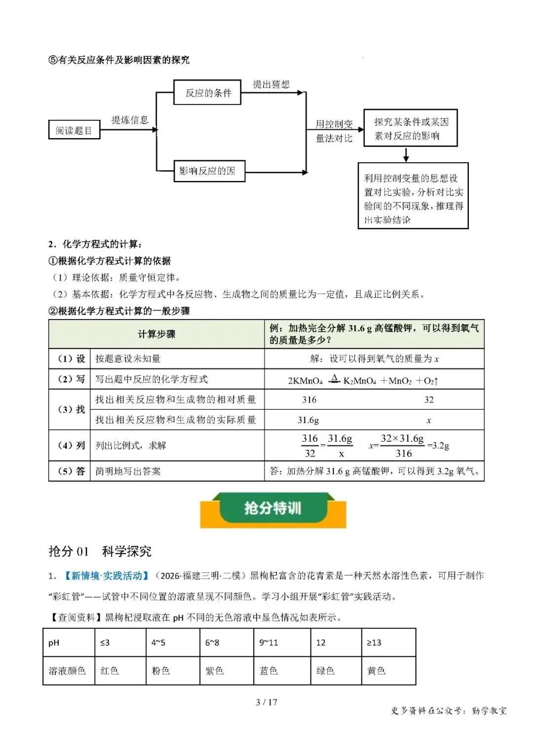 【中考化学】中考化学抢分专练:科学探究+计算题(17-18题)——2026年化学终极冲刺讲练测(福建专用)-第3张图片-四季读书网 【中考化学】中考化学抢分专练:科学探究+计算题(17-18题)——2026年化学终极冲刺讲练测(福建专用)-第3张图片-四季读书网