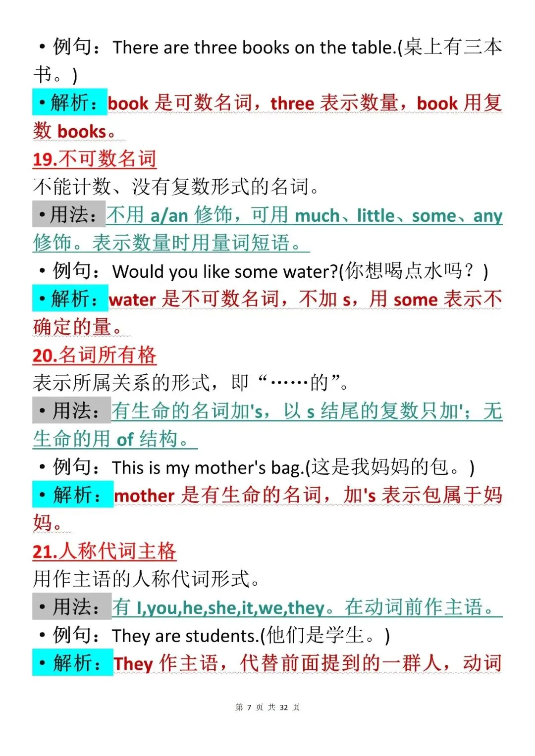 中考英语备考|初中中考英语语法100个知识点(可打印),建议收藏学起来! 第7张