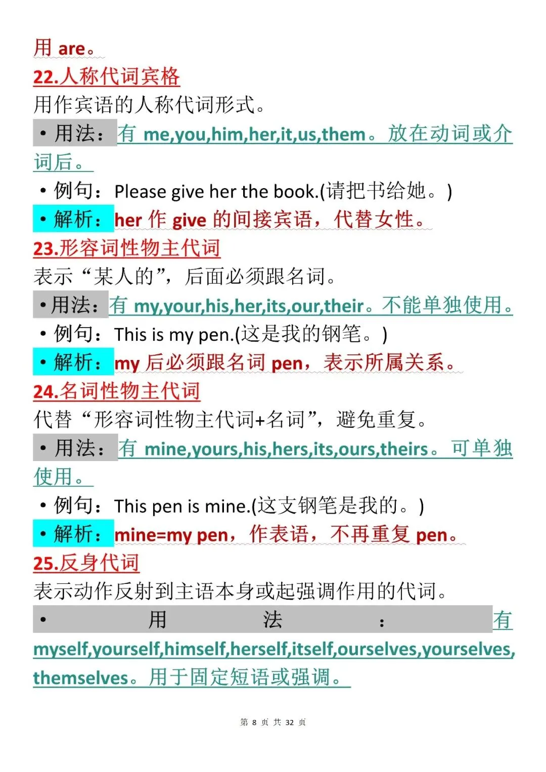 中考英语备考|初中中考英语语法100个知识点(可打印),建议收藏学起来! 第8张