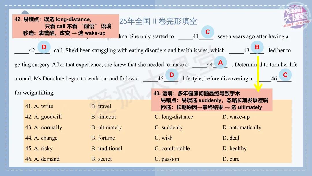吃透真题!新课标Ⅱ卷完形填空六年考情精析+考前指导+真题再练 第15张 吃透真题!新课标Ⅱ卷完形填空六年考情精析+考前指导+真题再练 第15张