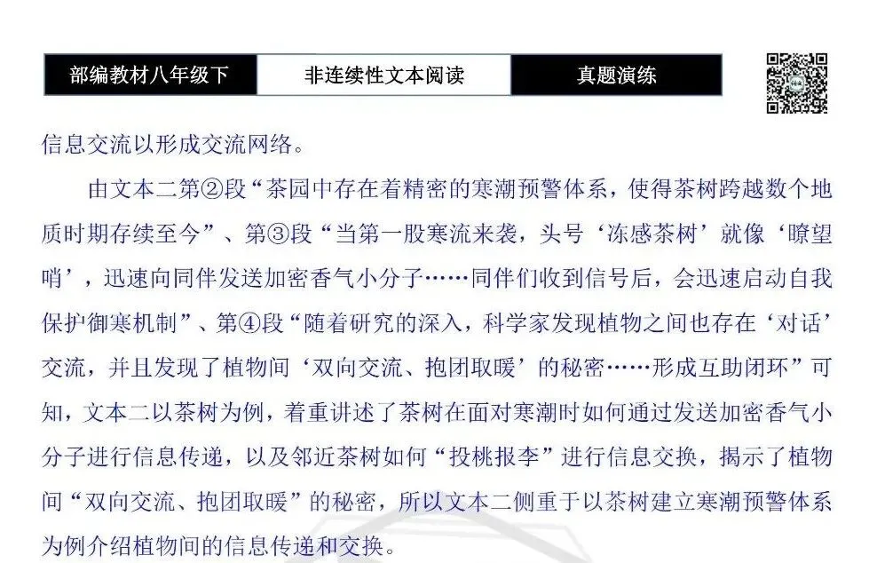 【非连续性文本阅读-真题演练】八年级下-35-植物也会“唠嗑”吗?-试题精析-第10张图片-四季读书网 【非连续性文本阅读-真题演练】八年级下-35-植物也会“唠嗑”吗?-试题精析-第10张图片-四季读书网