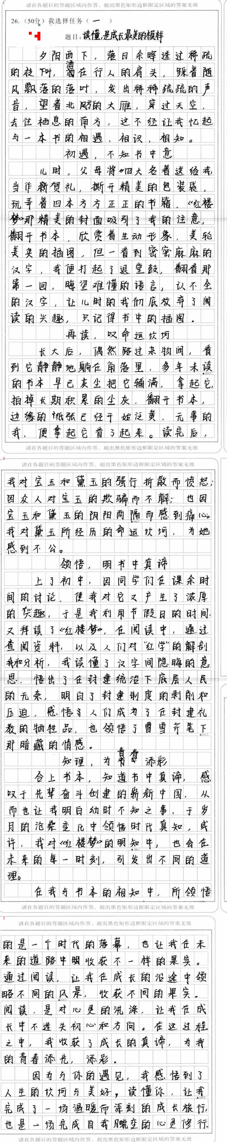 2026年5月中考调研作文写作指导及高分作文 第1张