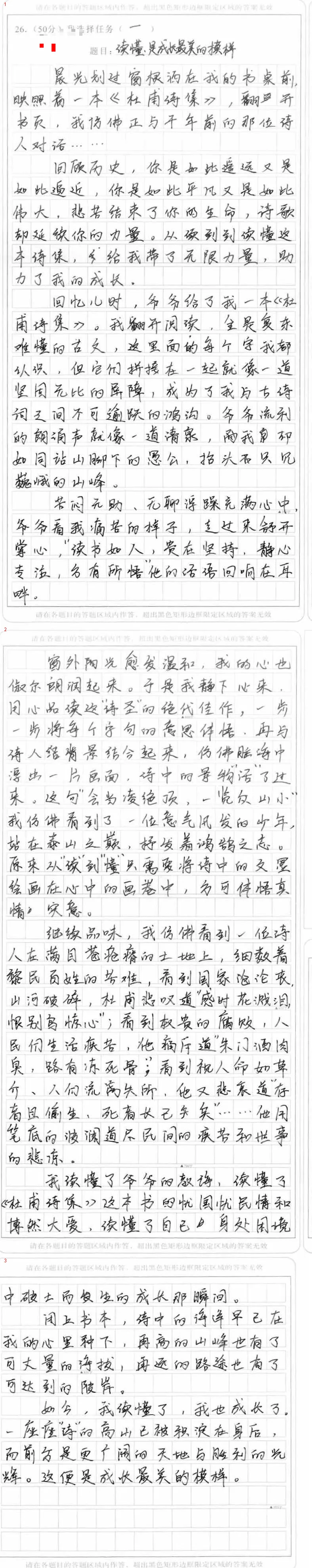 2026年5月中考调研作文写作指导及高分作文 第2张