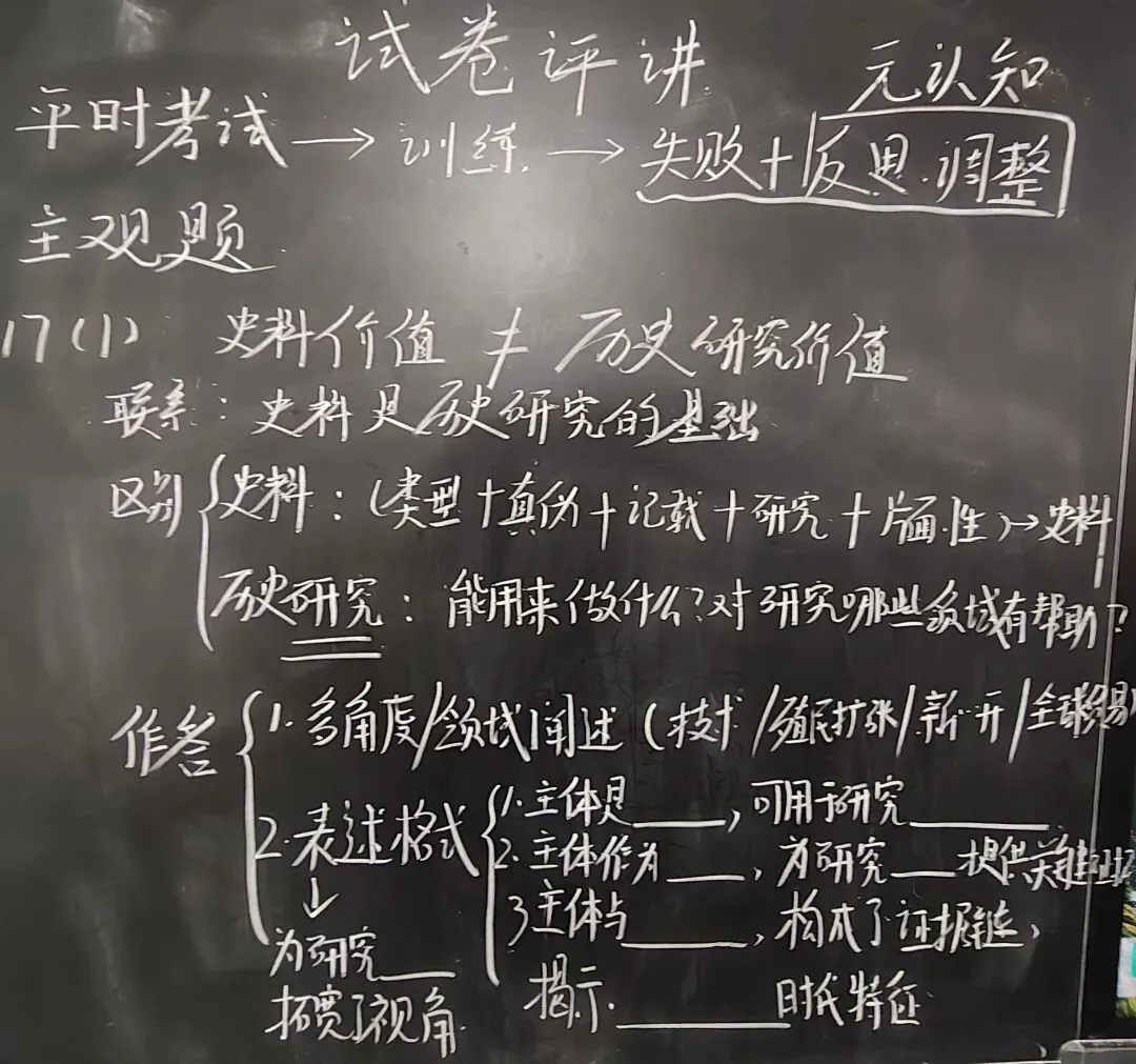 板书:试卷讲评(内附试卷和答案) 第1张
