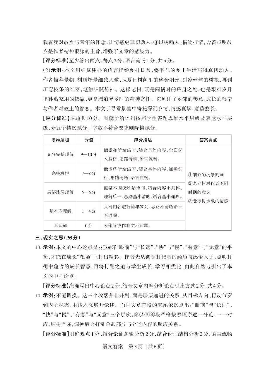 山西中考语文模拟试题(含答案) 第11张