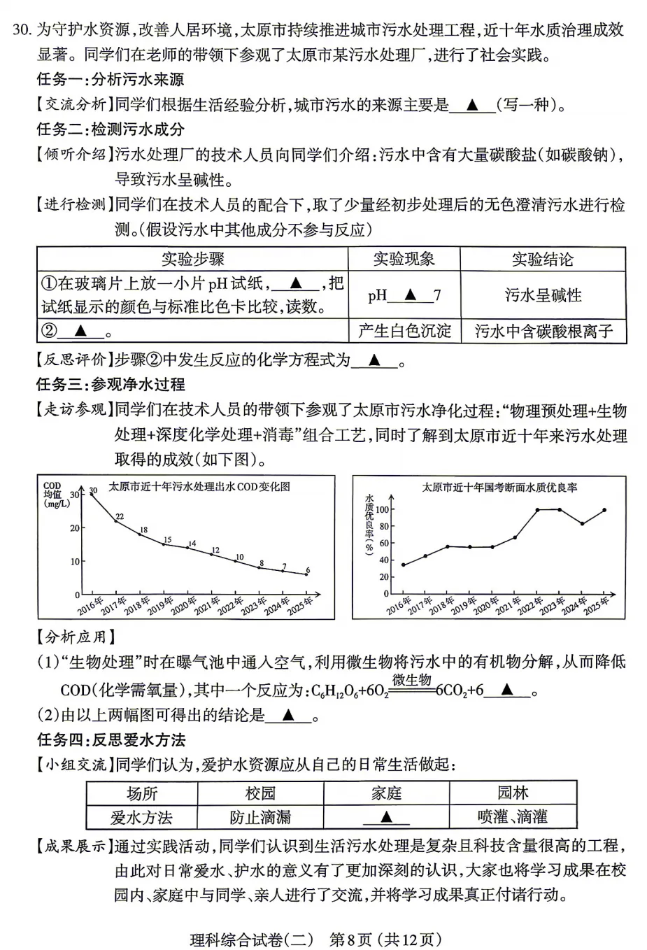 【中考模拟】太原市2026年初中学业水平模拟考试(二)理综(含答案) 第9张