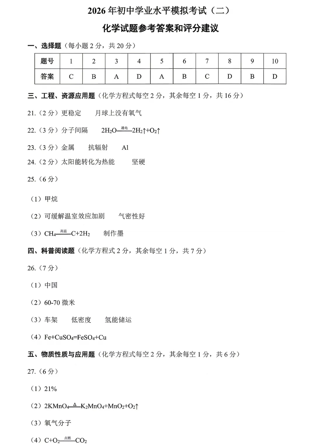 【中考模拟】太原市2026年初中学业水平模拟考试(二)理综(含答案) 第17张