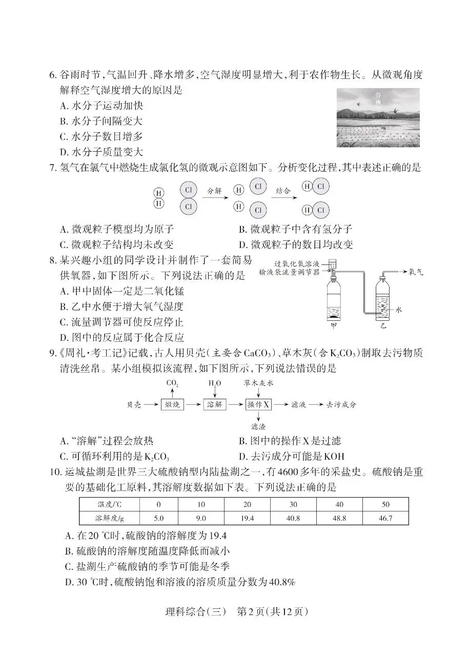2026靶向模考化学试卷(三)-第2张图片-四季读书网