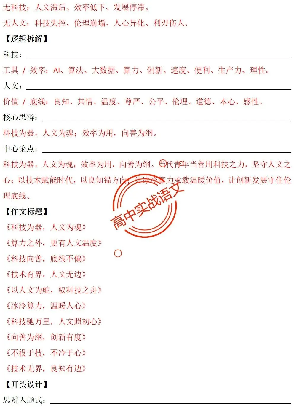 【快速上手】【真题作文+押题作文】【审题立意+作文模板】(教考衔接类+科技人文+文化传承等) 第65张 【快速上手】【真题作文+押题作文】【审题立意+作文模板】(教考衔接类+科技人文+文化传承等) 第65张