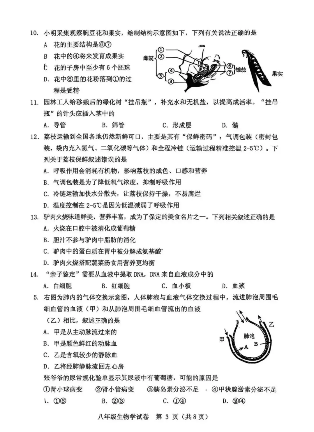 2026年5月保定市竞秀区中考二模地生试卷及答案(可打印) 第12张