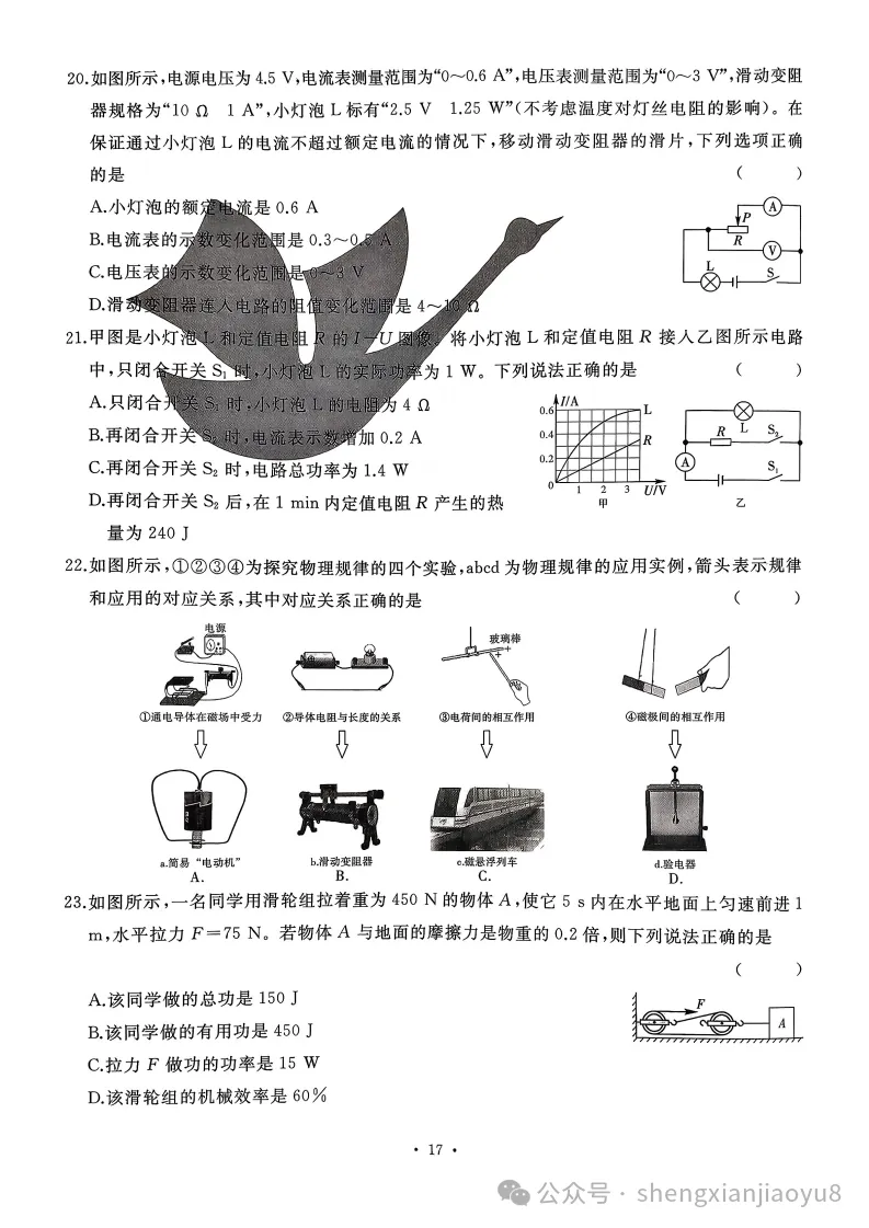中考题型分类卷-物理(含答案) 第20张 中考题型分类卷-物理(含答案) 第20张