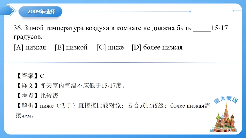 真题课件系列2009(2)语法选择题解析 第21张