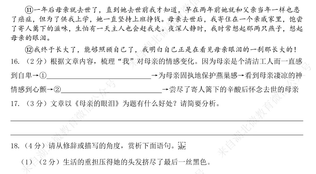 2026年湖北部分县市语文中考模拟试卷(七) 第14张 2026年湖北部分县市语文中考模拟试卷(七) 第14张