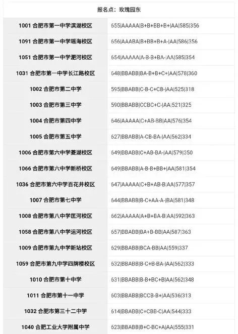 合肥市区2025年中考部分初中学校省示范高中指标到校录取分数线 第12张