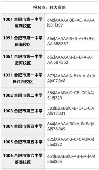 合肥市区2025年中考部分初中学校省示范高中指标到校录取分数线 第43张