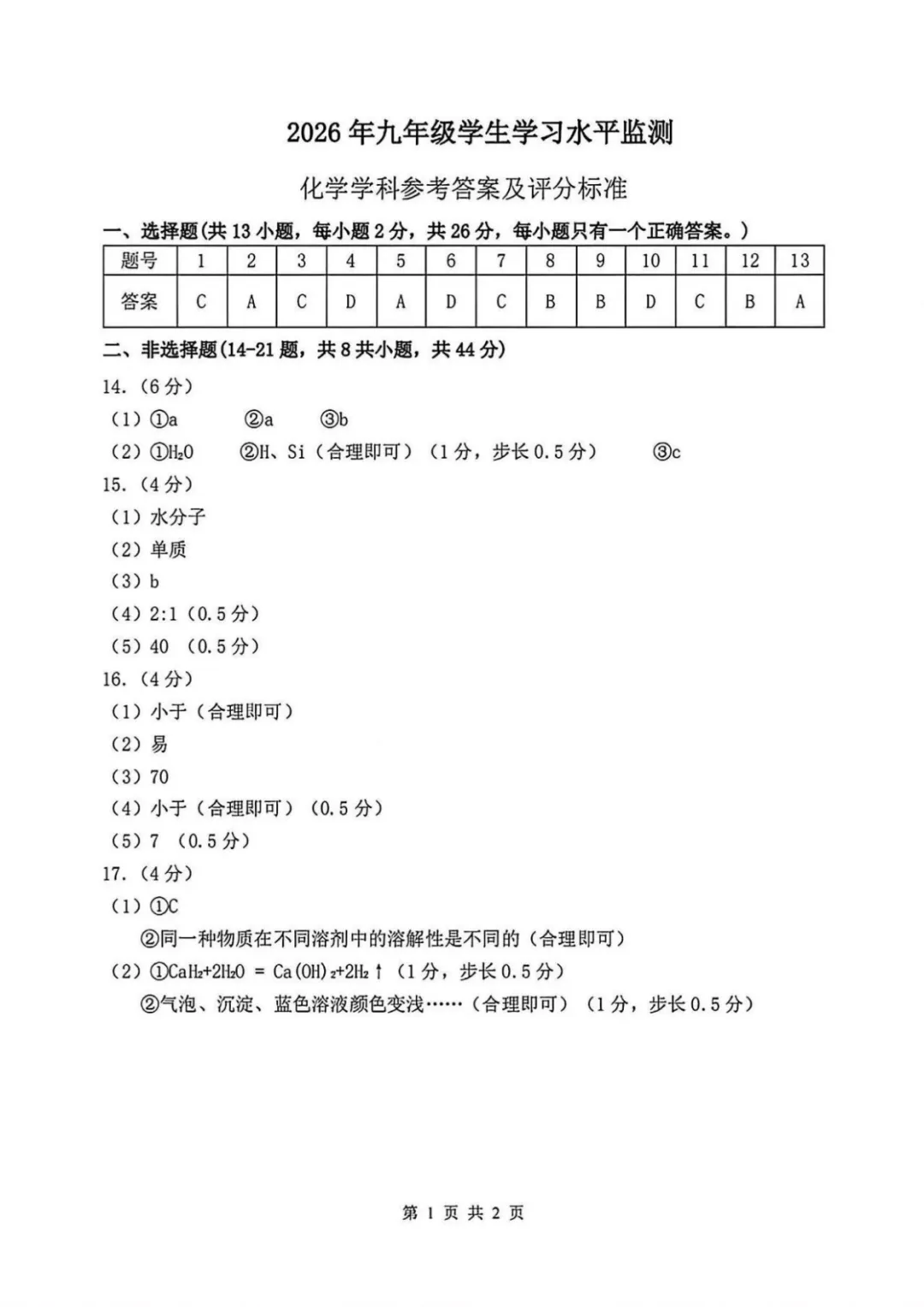 南岗区三模试卷【化学】 第10张