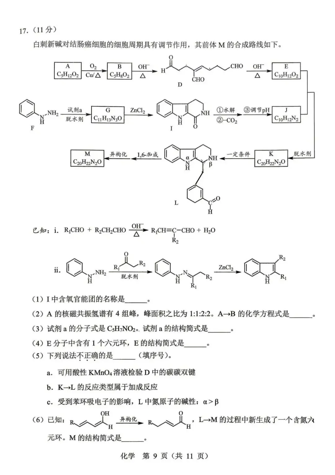 北京市十一学校2026届高三下学期5月模拟考试 化学试卷.pdf 第9张