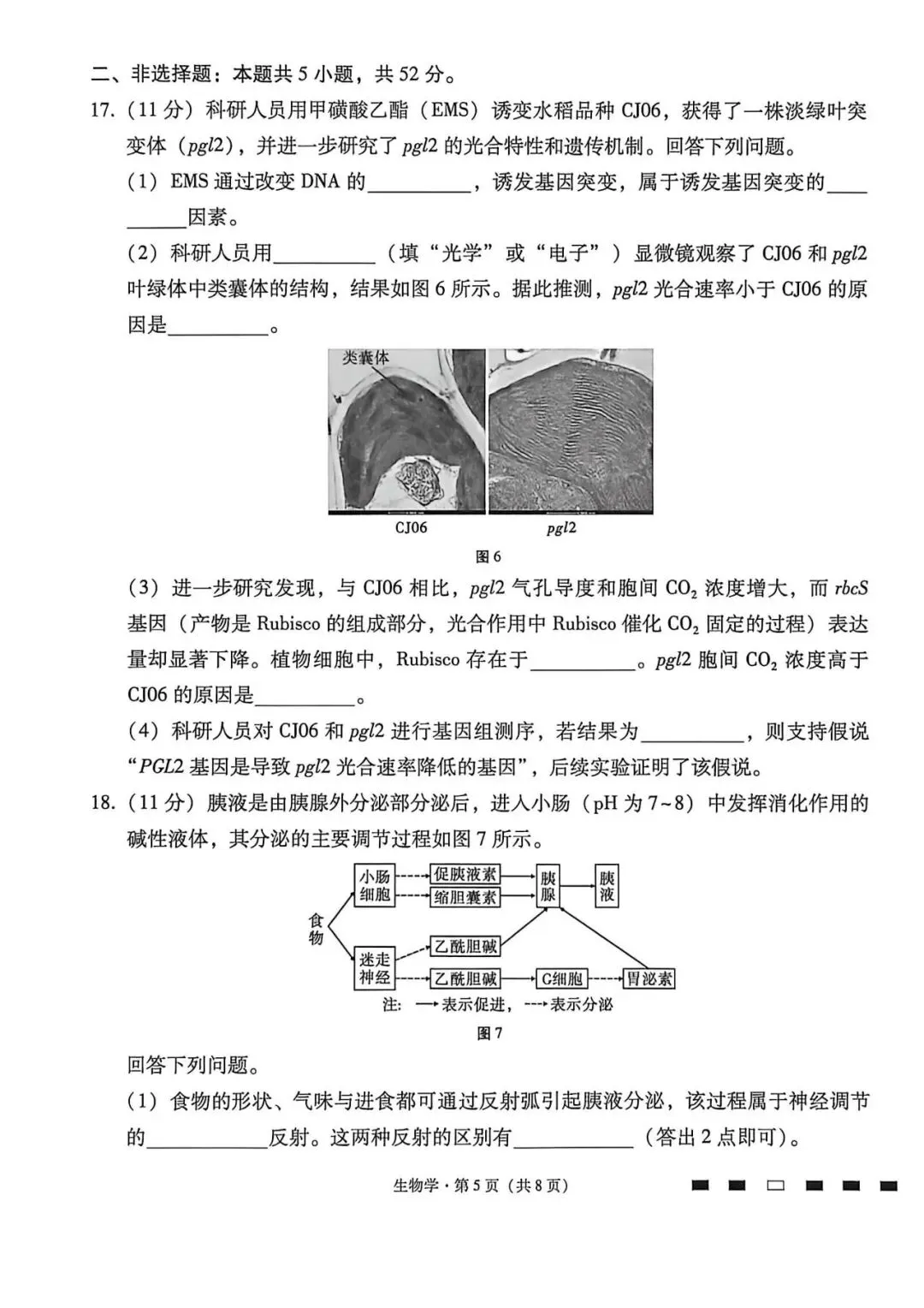 26GYGZ高三5月生物学试卷和答案-第5张图片-四季读书网