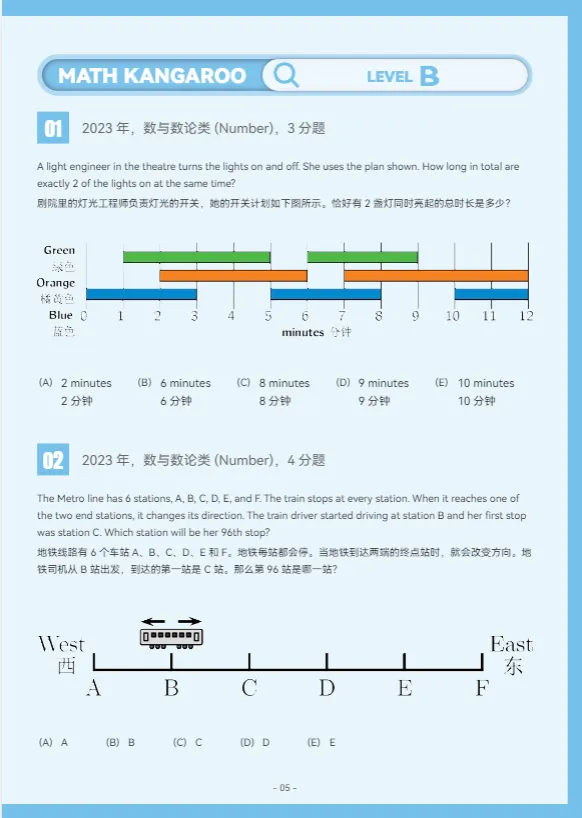 2026年袋鼠数学竞赛真题!1-12年级自学袋鼠数学官方教材,精彩题目合集.-第4张图片-四季读书网