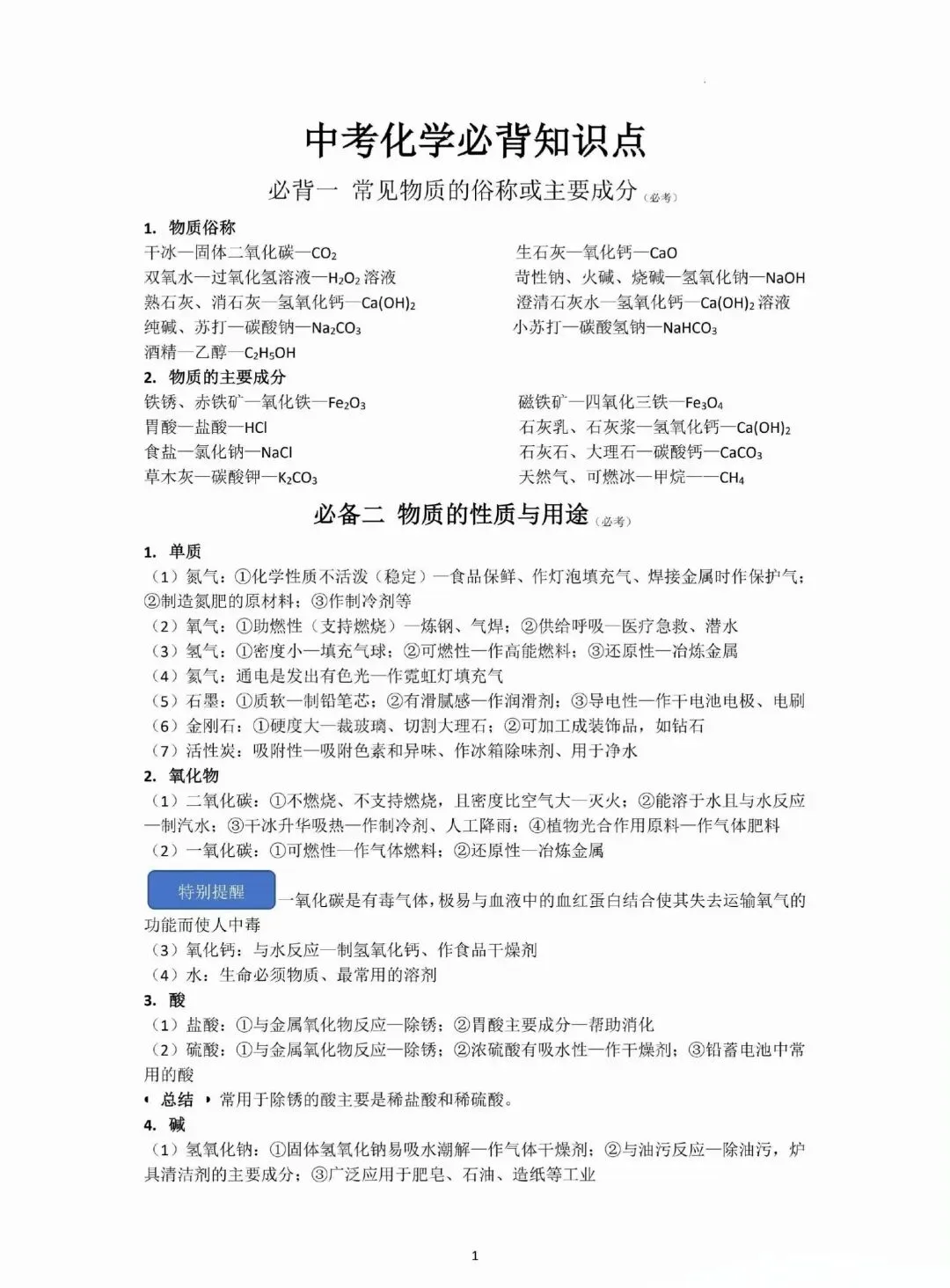 中考化学必背知识点!-第2张图片-四季读书网