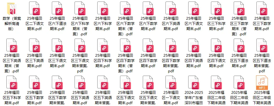 真题领取|深圳1~8年级下学期历年期末真题+答案免费领 第21张