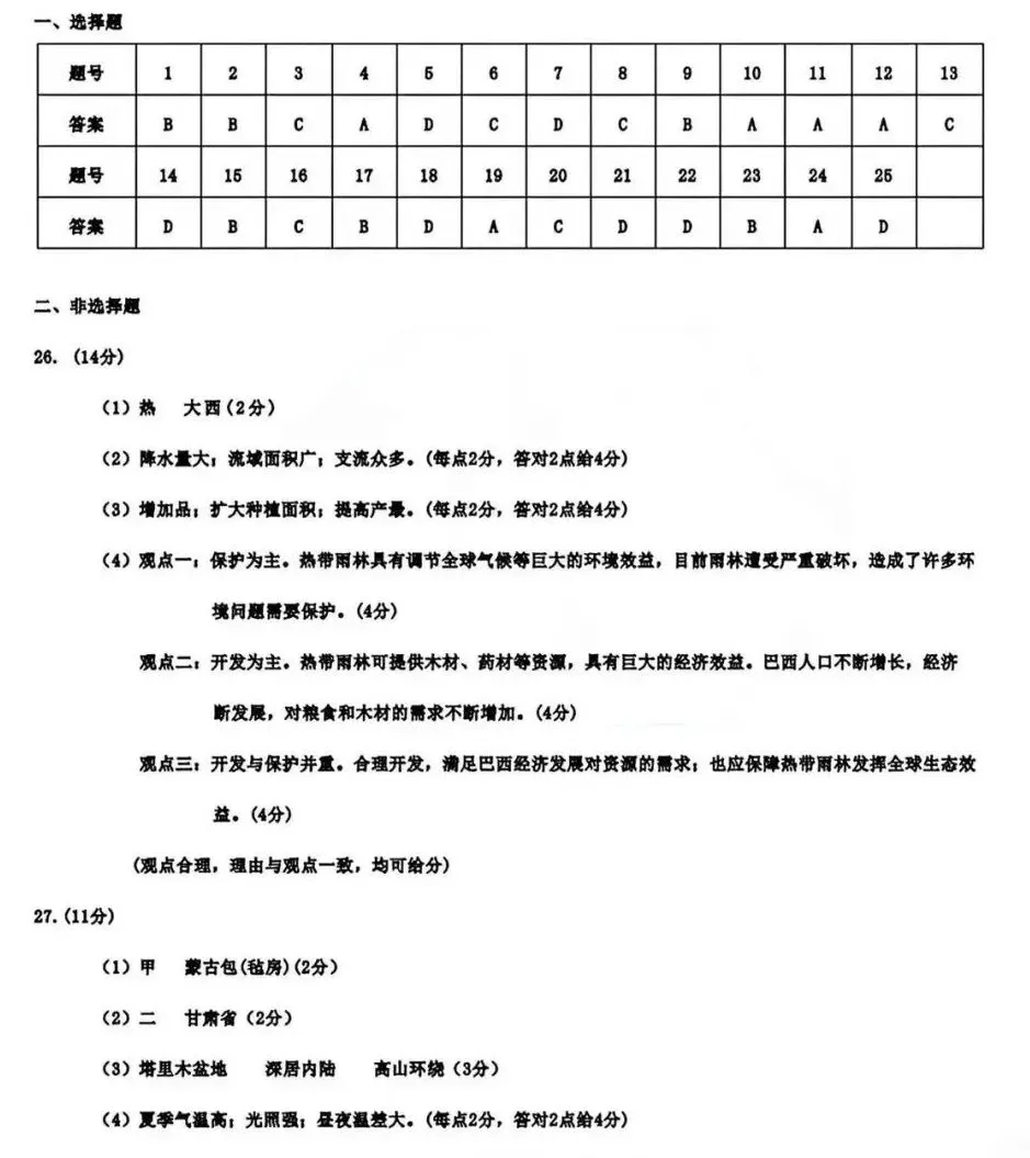 中考真题视频解析:2026年成都市地理学业水平考试地理真题 第12张