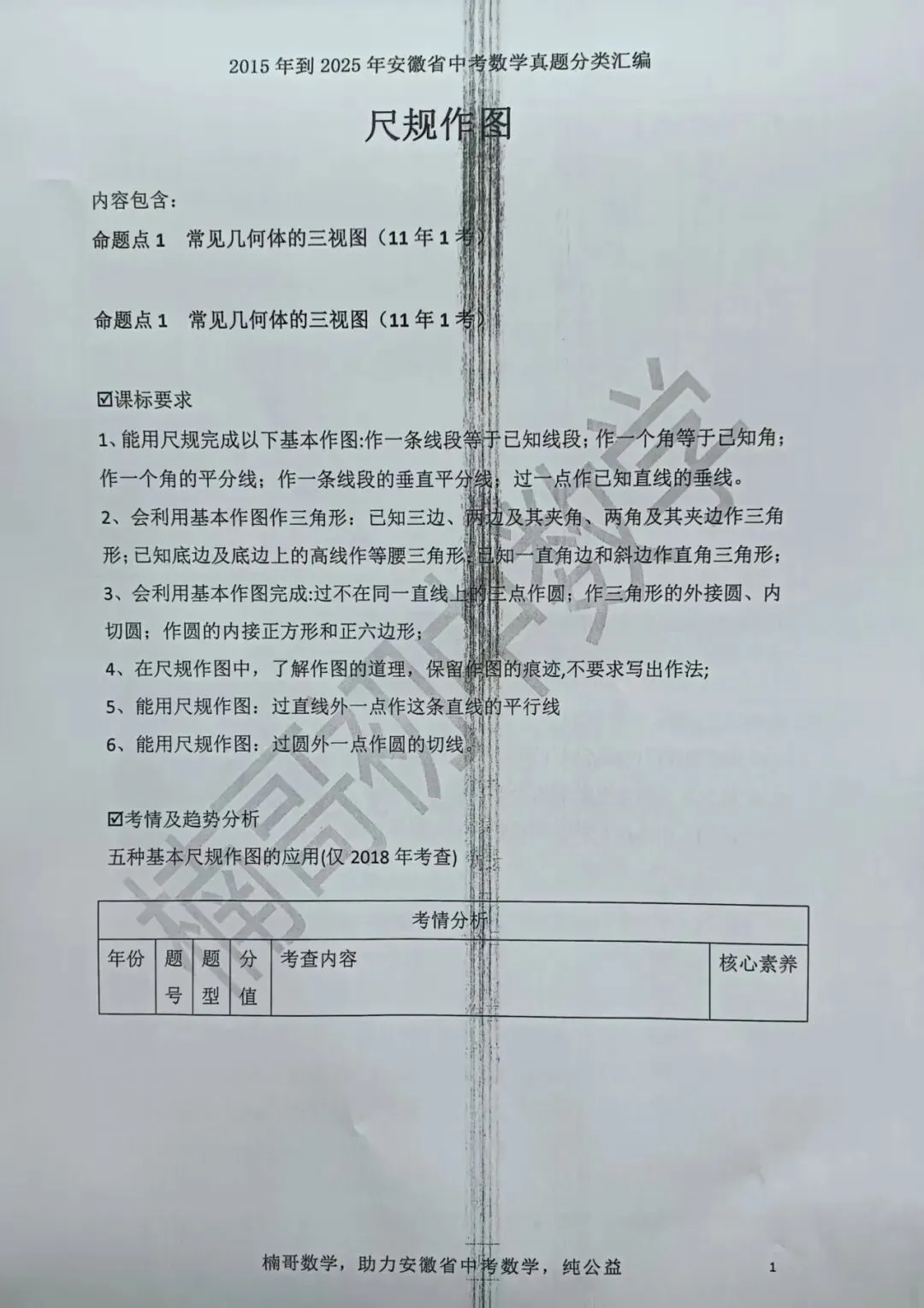 尺规作图:2015年到2025年安徽省中考数学真题分类汇编 第1张 尺规作图:2015年到2025年安徽省中考数学真题分类汇编 第1张