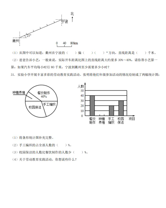 浙江省宁波市鄞州区2022年小升初数学试卷!! 第6张 浙江省宁波市鄞州区2022年小升初数学试卷!! 第6张