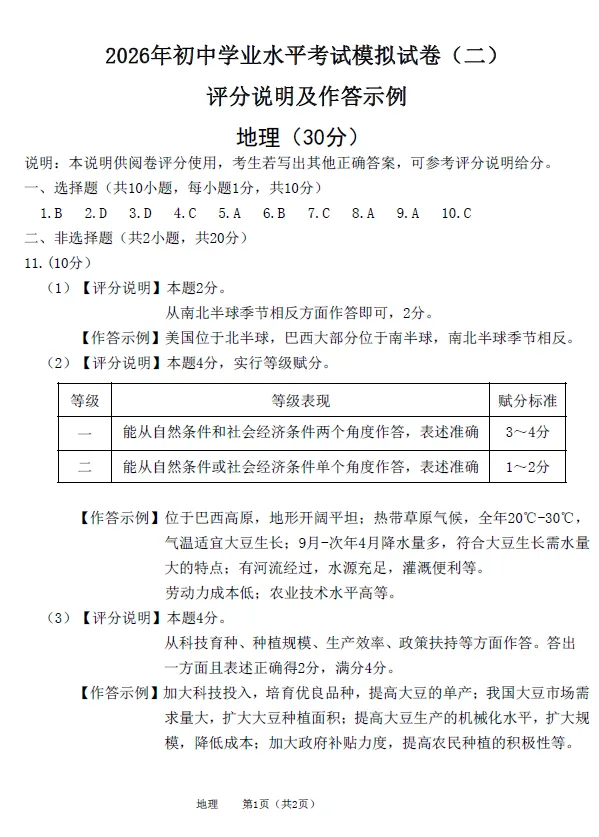 2026年5月昆区中考二模试卷和答案:语文数学英语物理化学道法历史地理生物 第68张