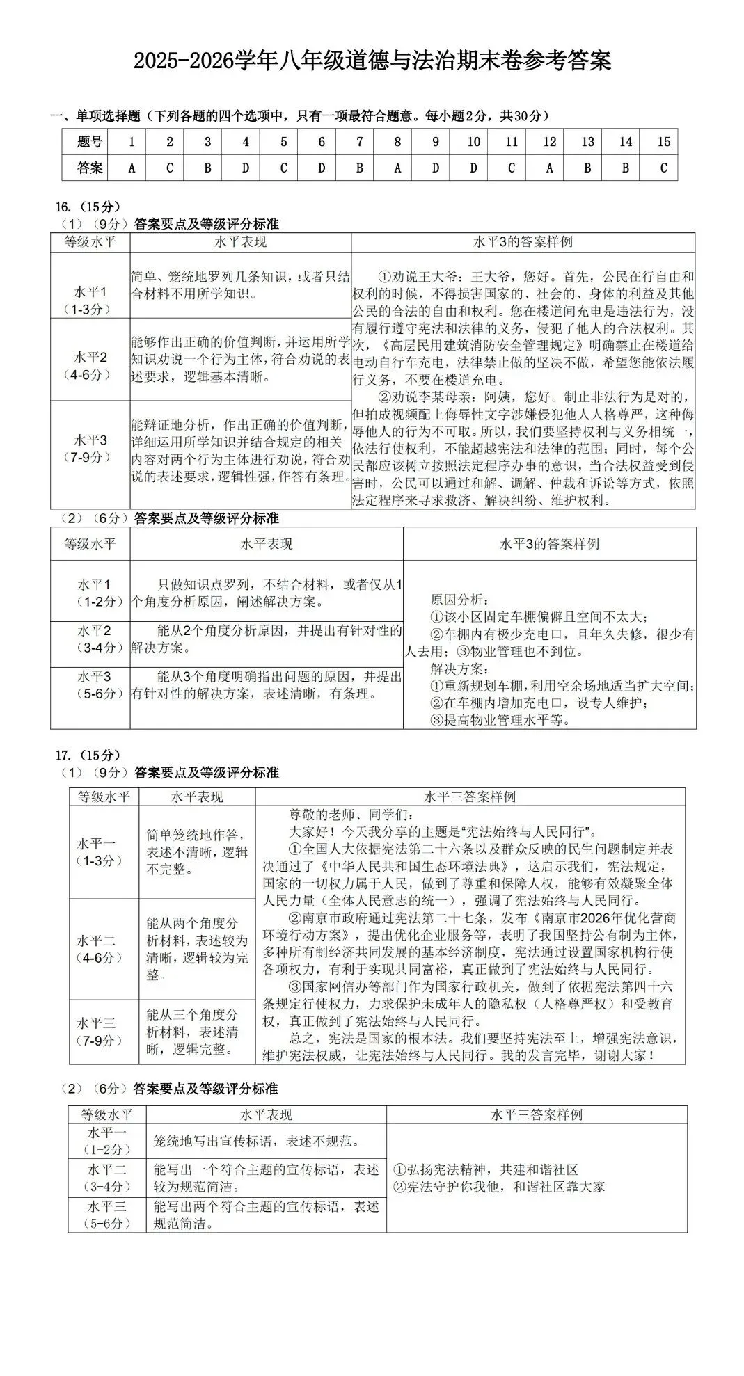 2026春八年级下册道德与法治期末试卷(含答案),含金量很高,期末复习冲刺必备!-第6张图片-四季读书网