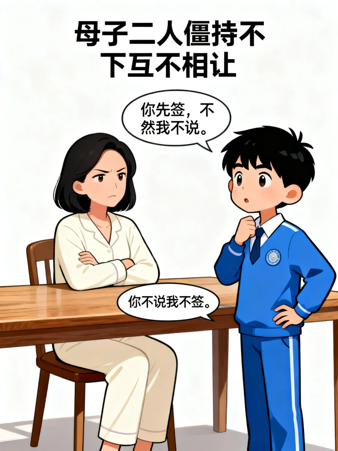 笑一笑:儿子说:妈,老师让你签试卷.妈妈问:考多少分?儿子:你先签再说.妈妈:你不说我不签.儿子:那正好,我告诉老师你不签 第3张