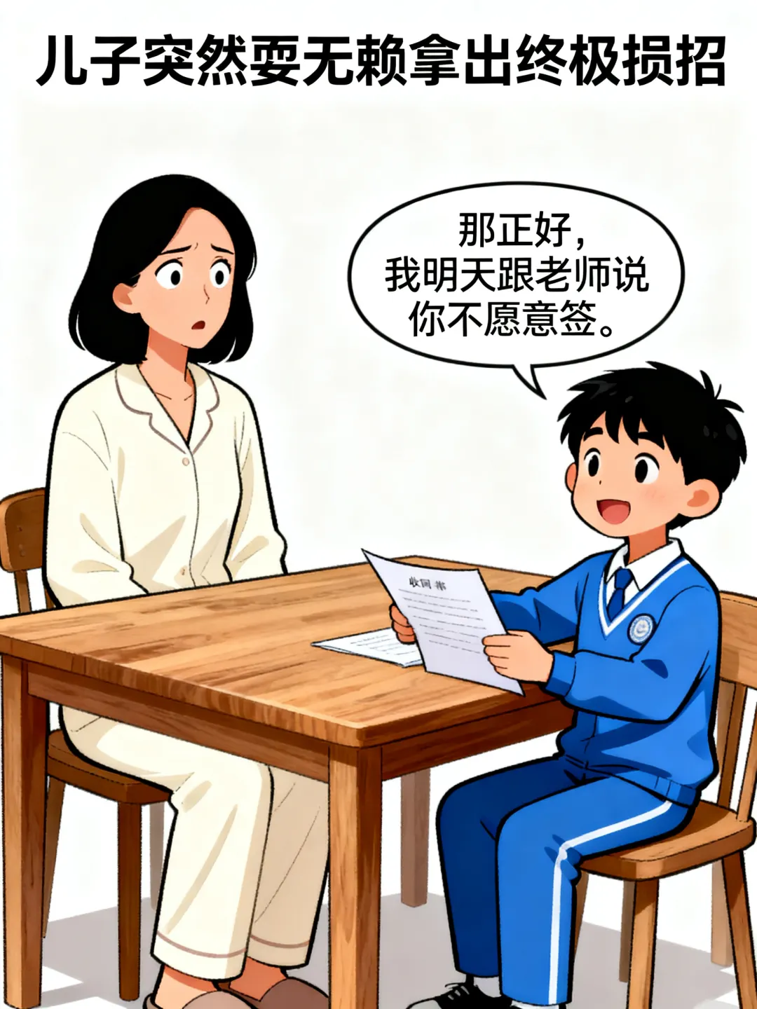 笑一笑:儿子说:妈,老师让你签试卷.妈妈问:考多少分?儿子:你先签再说.妈妈:你不说我不签.儿子:那正好,我告诉老师你不签 第4张